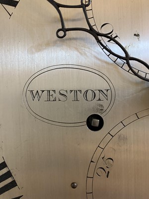 Lot 464 - A mahogany longcase clock by Abraham Weston, Lewes