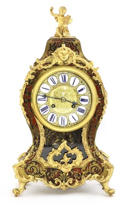 Lot 201 - A Louis XV-style red boulle and gilt brass bracket clock