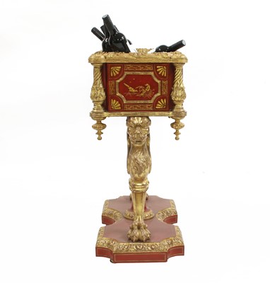 Lot 135 - A Regency Revival gilt and red lacquered wine cooler