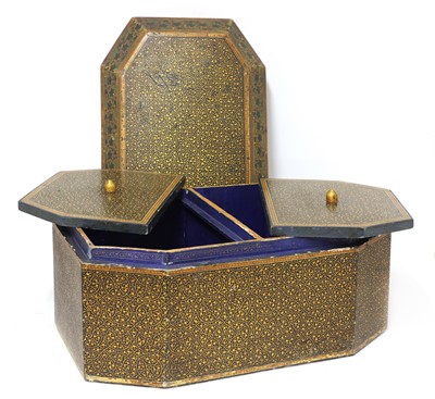 Lot 872 - An exceptionally large Kashmir lacquered caddy