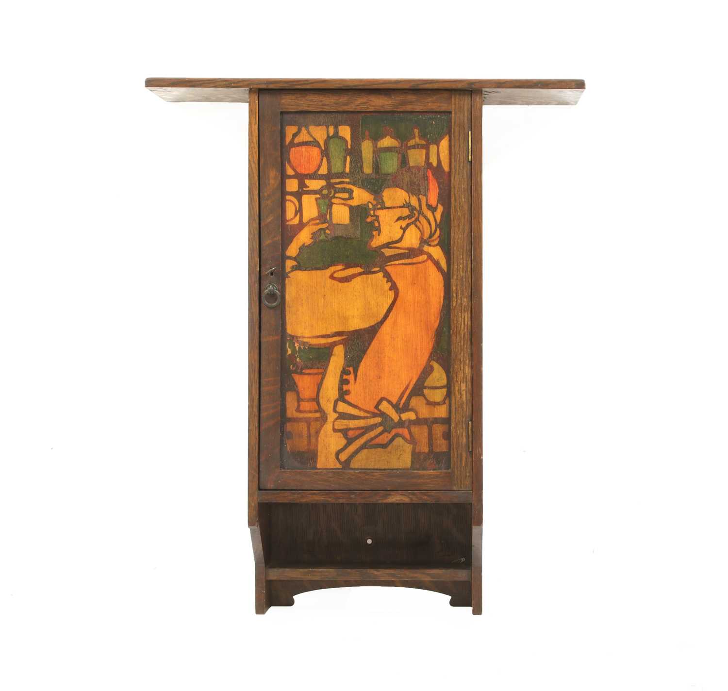 Lot 435 - An oak wall-mounted cabinet by Liberty & Co.