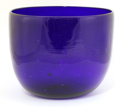Lot 392 - A large 'Bristol' blue glass bowl