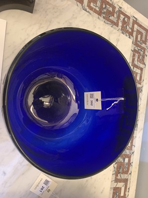 Lot 392 - A large 'Bristol' blue glass bowl