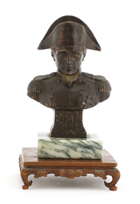 Lot 941 - A bronze bust of Napoleon
