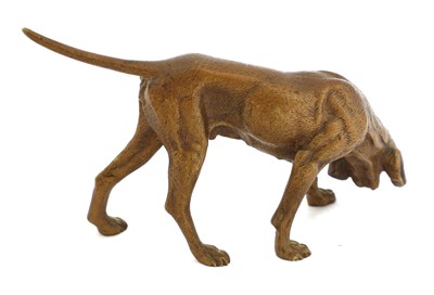 Lot 211 - A cold-painted bronze pointer