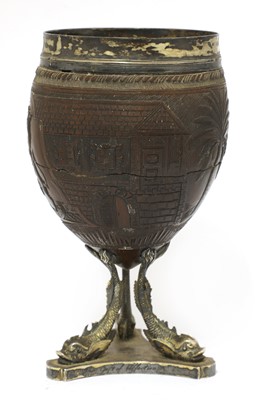 Lot 24 - A George III silver-mounted coconut cup