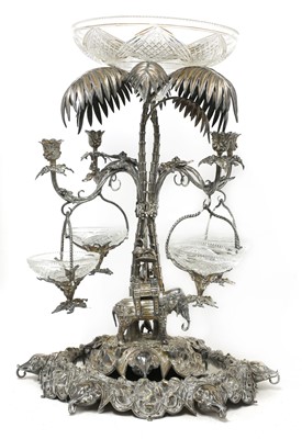 Lot 28 - A Victorian silver-plated centrepiece