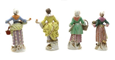 Lot 458 - Four Meissen 'Cris de Paris' figures