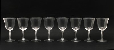 Lot 448 - A set of eight Lalique wine goblets