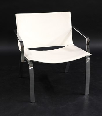 Lot 234 - A Cattelan Italia white leather and chrome armchair