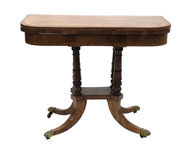 Lot 938 - A Regency rosewood fold-over card table