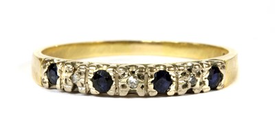 Lot 110 - A gold sapphire and diamond ring