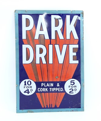 Lot 295 - An enamel advertising sign for 'Park Drive'