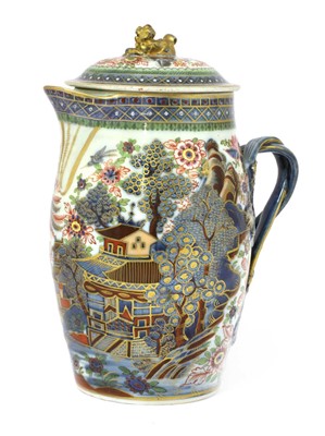 Lot 175A - A Chinese porcelain clobbered pitcher