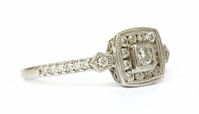 Lot 166 - A white gold diamond cluster ring