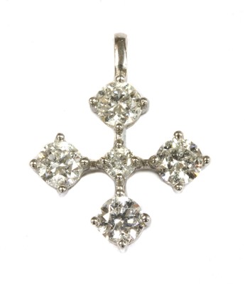 Lot 93 - A white gold diamond pendant