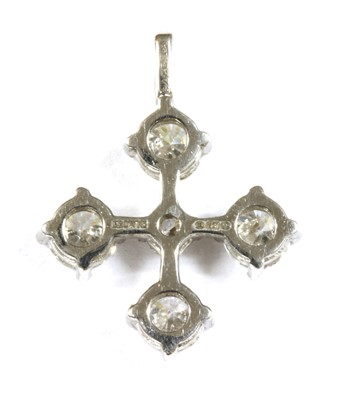Lot 93 - A white gold diamond pendant