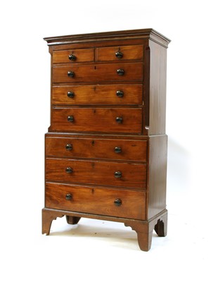 Lot 388 - A 19th century mahogany chest on chest