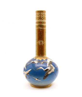 Lot 217 - A Japanese Satsuma bottle vase