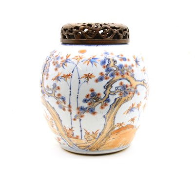 Lot 245 - A Chinese porcelain Imari ginger jar