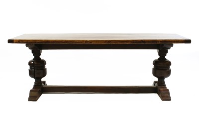 Lot 695 - An oak refectory table