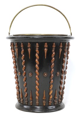Lot 293 - A Dutch ebonised peat bucket