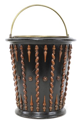 Lot 293 - A Dutch ebonised peat bucket