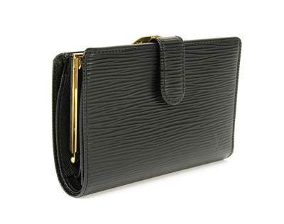 Lot 93 - A Louis Vuitton black Epi leather 'French Purse'