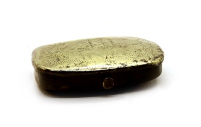Lot 52 - A small brass tobacco box