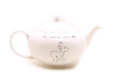 Lot 153 - A modern white pottery teapot designed by Tracey Emin
