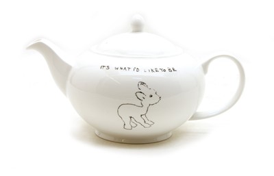 Lot 153 - A modern white pottery teapot designed by Tracey Emin