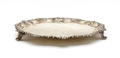 Lot 59 - A large George III and later silver salver