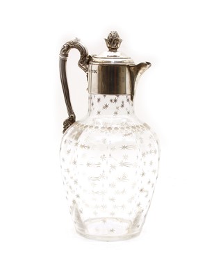 Lot 35 - A Victorian silver mounted claret jug