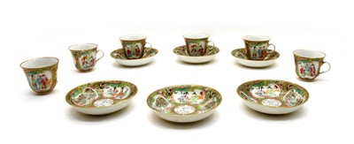 Lot 159 - Six Chinese Canton cups and saucers