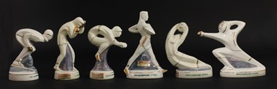 Lot 423 - A set of six Rome XVII Olympiad (summer 1960) figural souvenir bottles