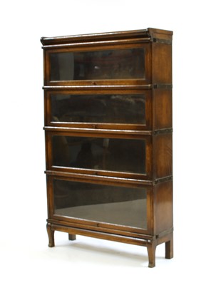 Lot 674 - A four section oak Globe Wernicke bookcase