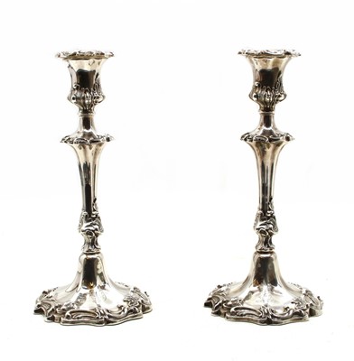 Lot 272 - A pair of Victorian silver candlesticks