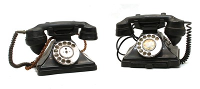 Lot 439 - Two black Bakelite phones