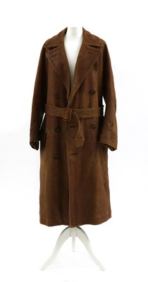 Lot 208 - A full length leather motoring coat