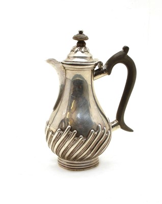 Lot 310 - A Victorian silver bachelors coffee pot of baluster form