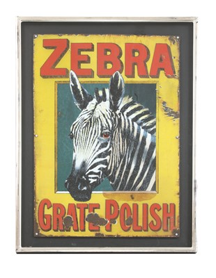 Lot 370 - A 'Zebra Grate Polish' enamel sign