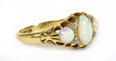 Lot 12 - A Victorian 18ct gold opal and diamond ring