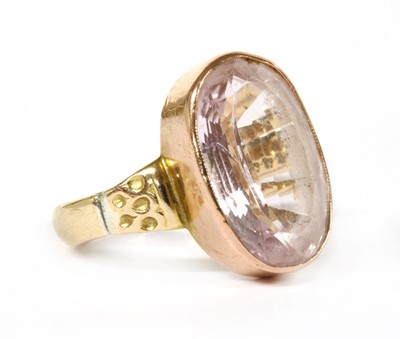 Lot 213 - A gold single stone pink topaz ring