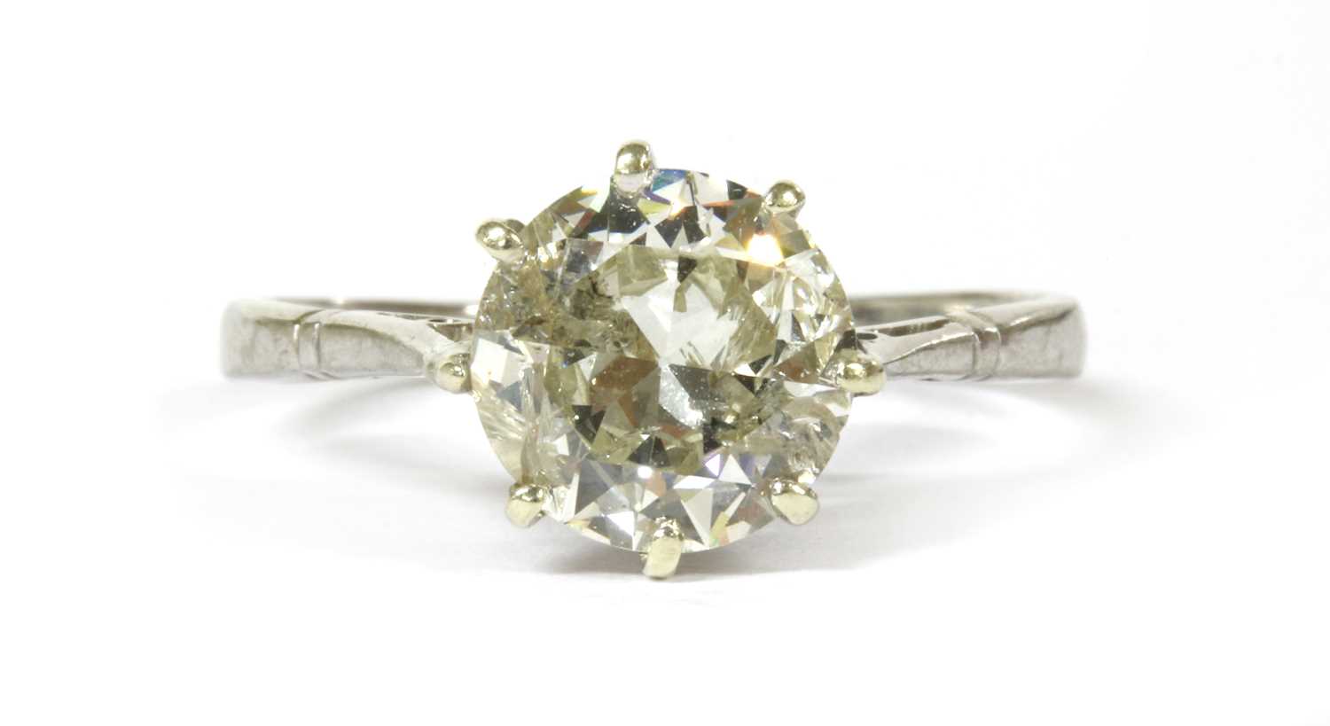 Lot 120 - A white gold single stone diamond ring