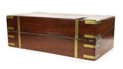 Lot 257 - A mahogany and brass writing box