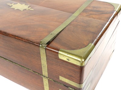 Lot 257 - A mahogany and brass writing box
