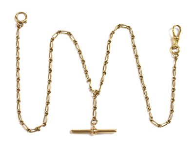 Lot 400 - A gold figaro link double Albert chain