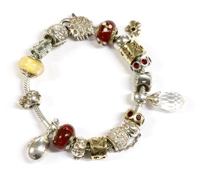 Lot 385 - A sterling silver Lovelinks charm bracelet