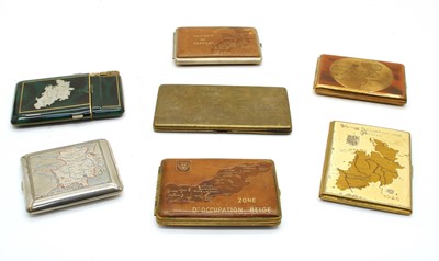 Lot 19 - A collection of seven 1940s commercially manufactured cigarette cases