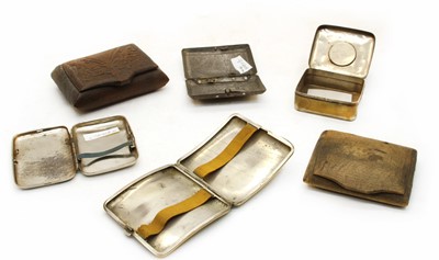 Lot 16 - A collection of six soldiers World War I cigarette cases